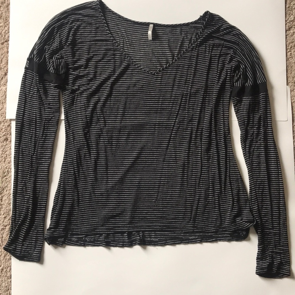 Black and white striped long sleeve shirt